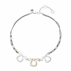 Bella Uno Metallic Open Twist Beaded Statement Necklace