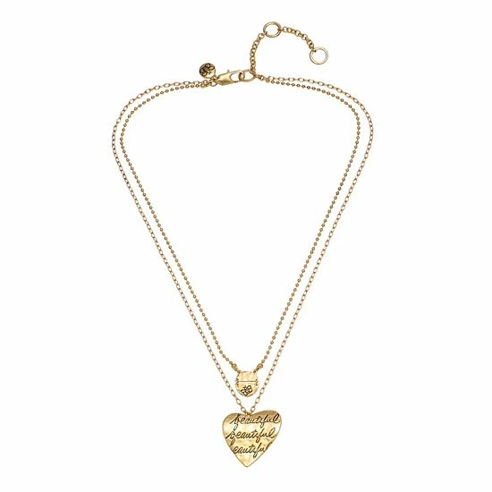 Bella Uno Bee "Beautiful" Heart Pendant Necklace Gold Tone 9 Bella Uno Bee "Beautiful" Heart Pendant Necklace Gold Tone - Image 7