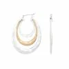 Bella Uno Two Tone Metal Layered Hoop Earrings