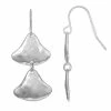 Bella Uno Silver Tone Triangle Drop Earrings