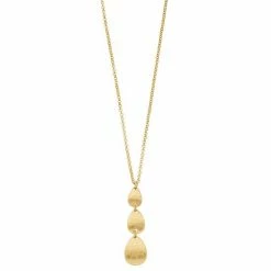 Bella Uno Gold Tone 3 Oval Drop Pendant
