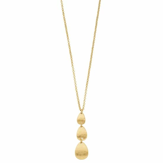 Bella Uno Gold Tone 3 Oval Drop Pendant 3 Bella Uno Gold Tone 3 Oval Drop Pendant