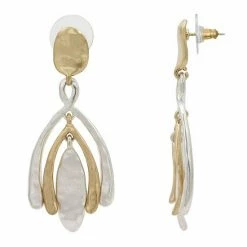 Bella Uno Zinc Two Tone Dangle Earrings