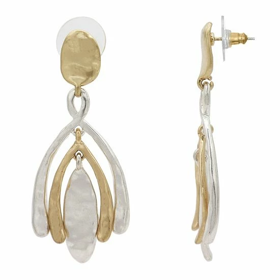 Bella Uno Zinc Two Tone Dangle Earrings 3 Bella Uno Zinc Two Tone Dangle Earrings