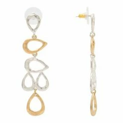 Bella Uno Zinc Two Tone Dangle Earrings