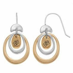 Bella Uno Two-Tone Double Hoop Earrings