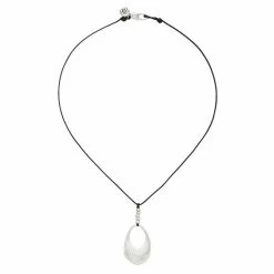 Bella Uno Cutout Disc Pendant Necklace Silver Tone