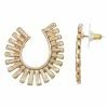 Bella Uno Gold Tone Feathered Front Hoop Earrings -Bella Uno Shop unnamed file 156