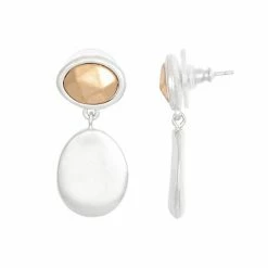 Bella Uno Two Tone Drop Earrings