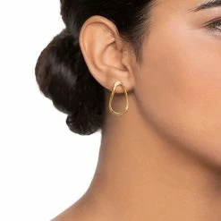 Bella Uno Gold Tone Oval Earrings -Bella Uno Shop unnamed file 166