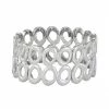Women's Bella Uno Worn Silver Open Oval Stretch Bracelet -Bella Uno Shop unnamed file 185