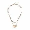 Bella Uno Two-Layer Metallic Teardrop Pendants Necklace Silver Tone -Bella Uno Shop unnamed file 202