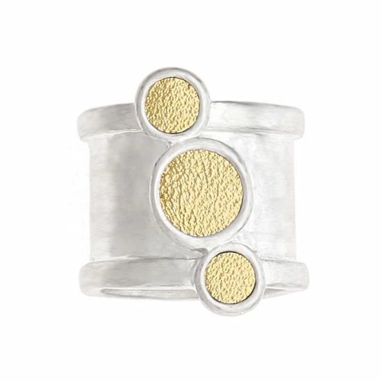 Bella Uno Silver Tone Leather Accent Ring 3 Bella Uno Silver Tone Leather Accent Ring