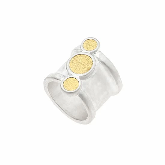 Bella Uno Silver Tone Leather Accent Ring 4 Bella Uno Silver Tone Leather Accent Ring - Image 2