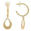 Bella Uno Zinc Gold Tone Hoop Charm Dangle Earrings -Bella Uno Shop unnamed file 215