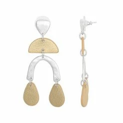 Bella Uno Two Tone Leather Drop Earrings
