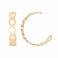 Bella Uno Gold Tone Braided Open Hoop Earrings
