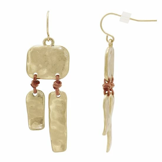 Bella Uno Zinc Gold Tone Dangle Earrings 3 Bella Uno Zinc Gold Tone Dangle Earrings