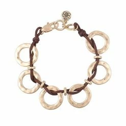 Bella Uno Gold Tone Open Circle Cord Bracelet