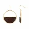 Bella Uno Gold Tone & Wood Half-Open Circle Drop Earrings -Bella Uno Shop unnamed file 252