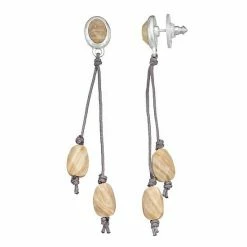 Bella Uno Jasper Cord Drop Earrings