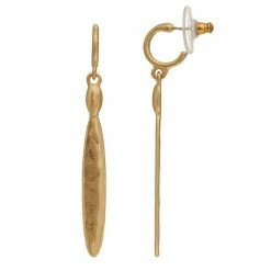 Bella Uno Gold Tone Linear Drop Earrings