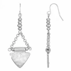 Bella Uno Beaded Triangle Drop Earrings
