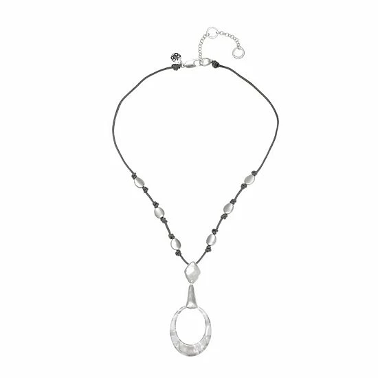 Bella Uno Silver Tone Acetate Oval Necklace 4 Bella Uno Silver Tone Acetate Oval Necklace - Image 2