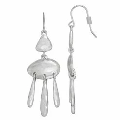 Bella Uno Two-Tone Oval Linear Drop Earrings Silver Tone -Bella Uno Shop unnamed file 288