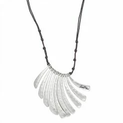 Bella Uno Worn Silver Frontal Necklace