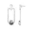 Bella Uno Silver Tone Acetate Paper Clip Drop Earrings