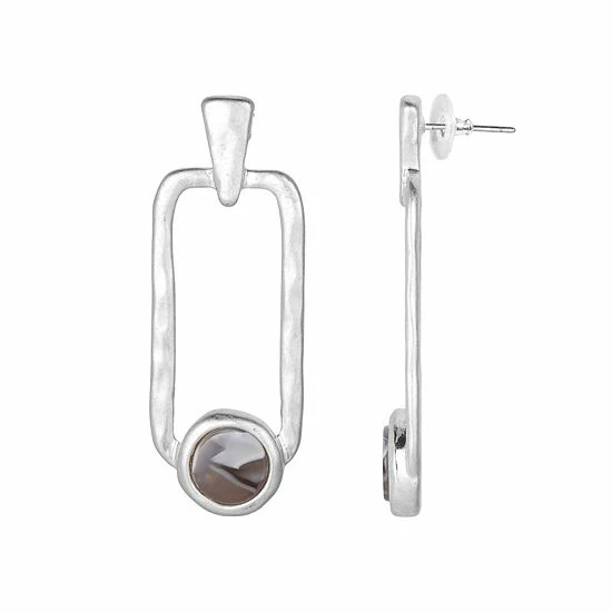 Bella Uno Silver Tone Acetate Paper Clip Drop Earrings 3 Bella Uno Silver Tone Acetate Paper Clip Drop Earrings