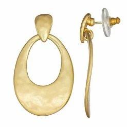 Women's Bella Uno Worn Gold Teardrop Earrings