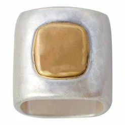 Bella Uno Two Tone Square Cigar Ring
