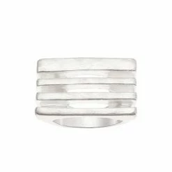 Bella Uno Silver Tone Linear Line Ring