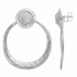 Bella Uno Circle Stud Howlite Earrings