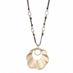 Bella Uno Wavy Disc Cord Necklace