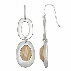 Bella Uno Jasper Circle Drop Earrings