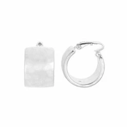 Bella Uno Metal Clip-On Thick Hoop Earrings Silver Tone -Bella Uno Shop unnamed file 354
