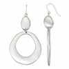 Bella Uno Worn Silver Open Circle Drop Earrings -Bella Uno Shop unnamed file 36