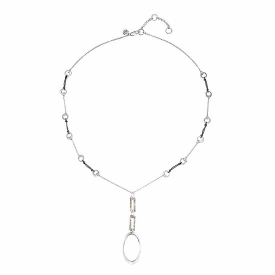 Bella Uno Silver Tone Acetate Paper Clip Oval Drop Necklace 4 Bella Uno Silver Tone Acetate Paper Clip Oval Drop Necklace - Image 2