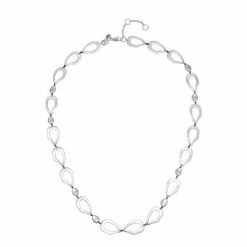 Bella Uno Silver Tone Teardrop Link Statement Necklace