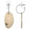 Bella Uno Two Tone Hoop & Oval Drop Earrings -Bella Uno Shop unnamed file 57