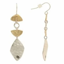 Bella Uno Zinc Two Tone Dangle Earrings