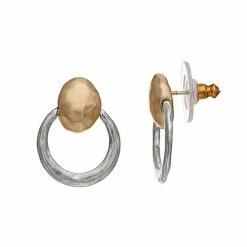 Bella Uno Two-Tone Circle Earrings