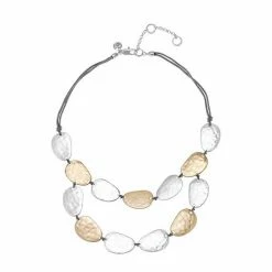 Bella Uno Metal Discs Two-Row Necklace Two Tone -Bella Uno Shop unnamed file 73