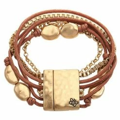 Bella Uno Zinc Gold Tone Layerings Cord Bracelet