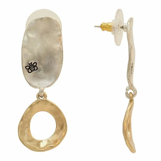Bella Uno Zinc Two Tone Dangle Earrings 3 Bella Uno Zinc Two Tone Dangle Earrings