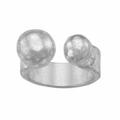 Women's Bella Uno Worn Silver Bead Ring