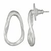 Women's Bella Uno Worn Silver Open Oval Earrings -Bella Uno Shop unnamed file 99